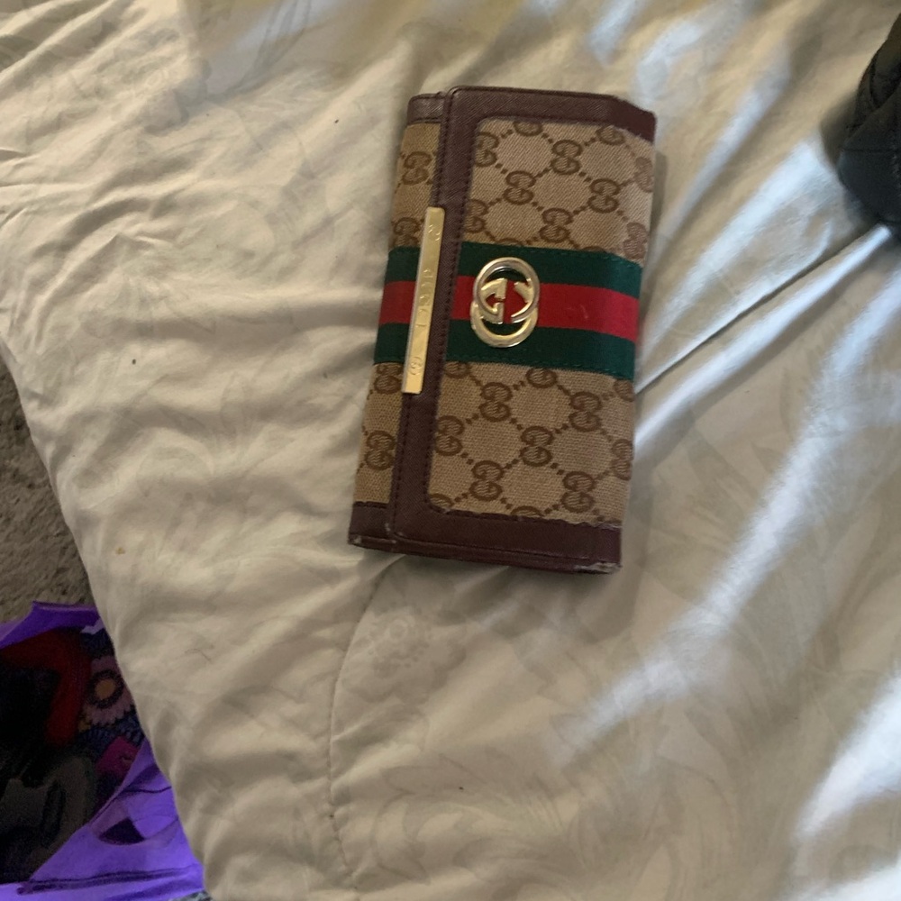 Gucci Brown and Green Wallet